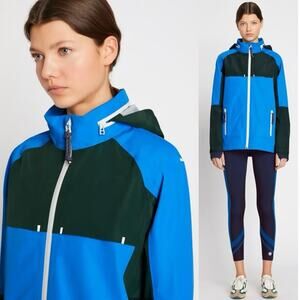 Tory Burch Sport All-Weather Jacket Color block blue green M Sporty Rich Outdoor